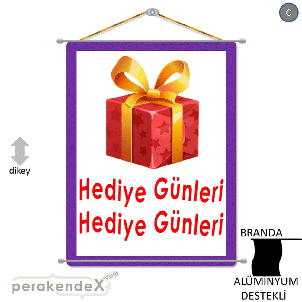 hediye günleri BRANDA POSTER,  AFİŞ -dikdörtgen,tek yön baskı