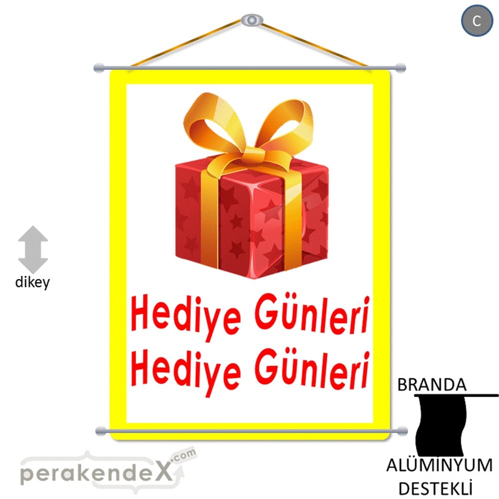 hediye günleri BRANDA POSTER,  AFİŞ -dikdörtgen,tek yön baskı