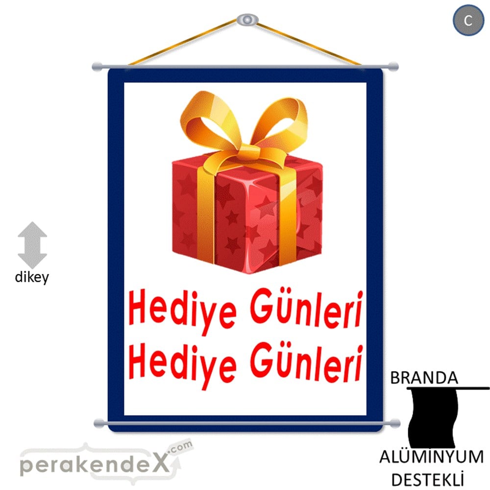 hediye günleri BRANDA POSTER,  AFİŞ -dikdörtgen,tek yön baskı