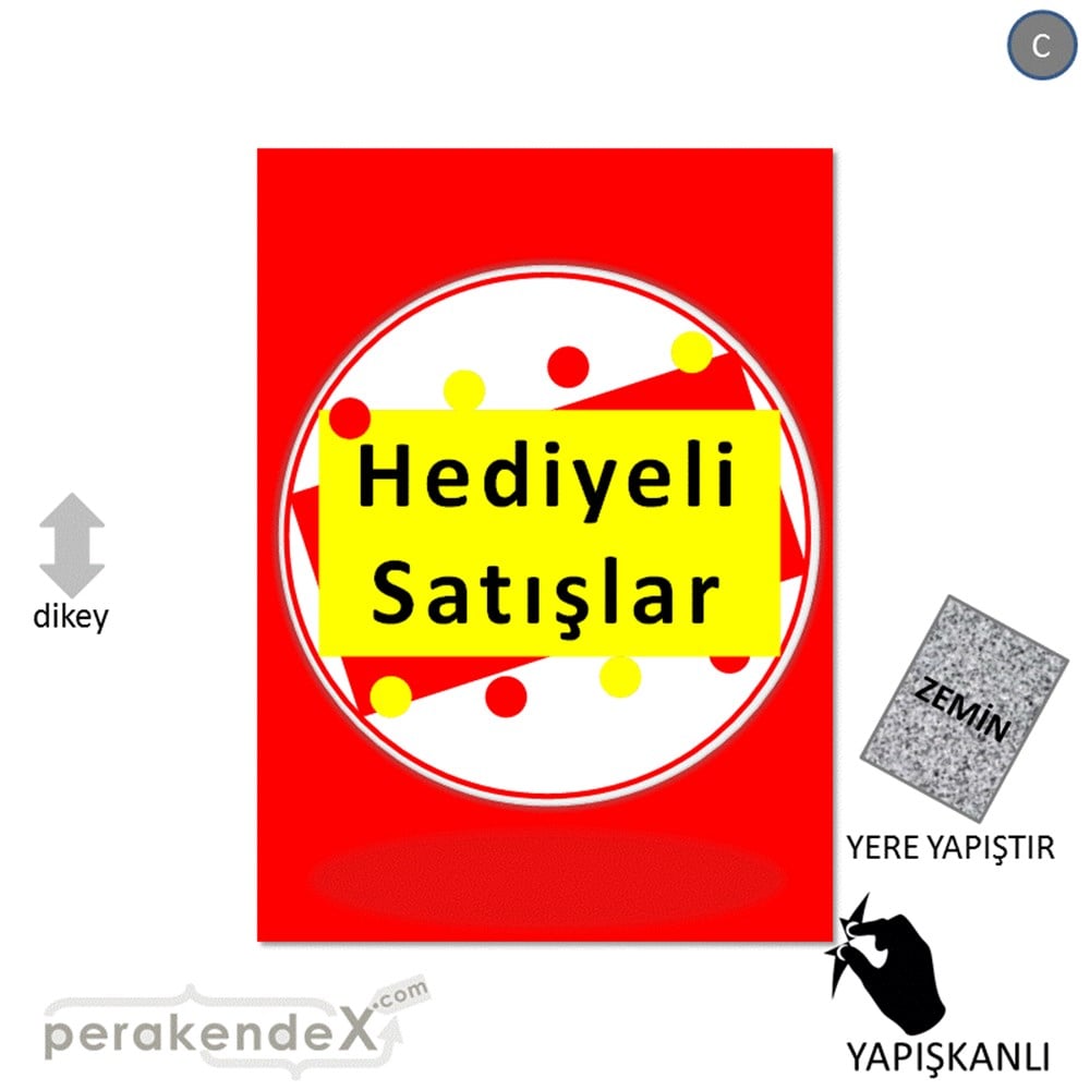 hediyeli satışlar YER ZEMİNE YAPIŞIR -dikdörtgen,tek yön baskı