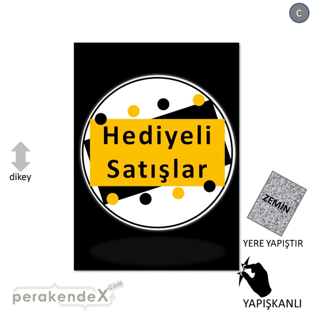 hediyeli satışlar YER ZEMİNE YAPIŞIR -dikdörtgen,tek yön baskı