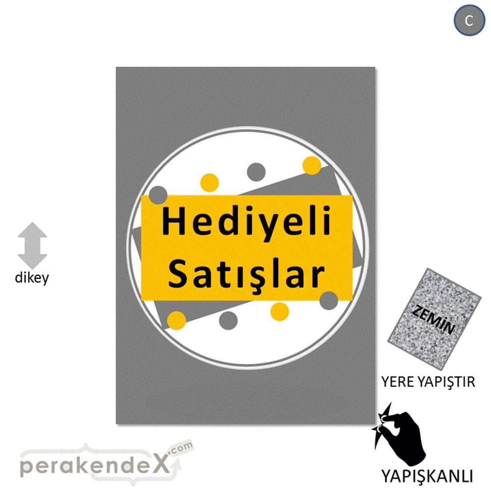 hediyeli satışlar YER ZEMİNE YAPIŞIR -dikdörtgen,tek yön baskı
