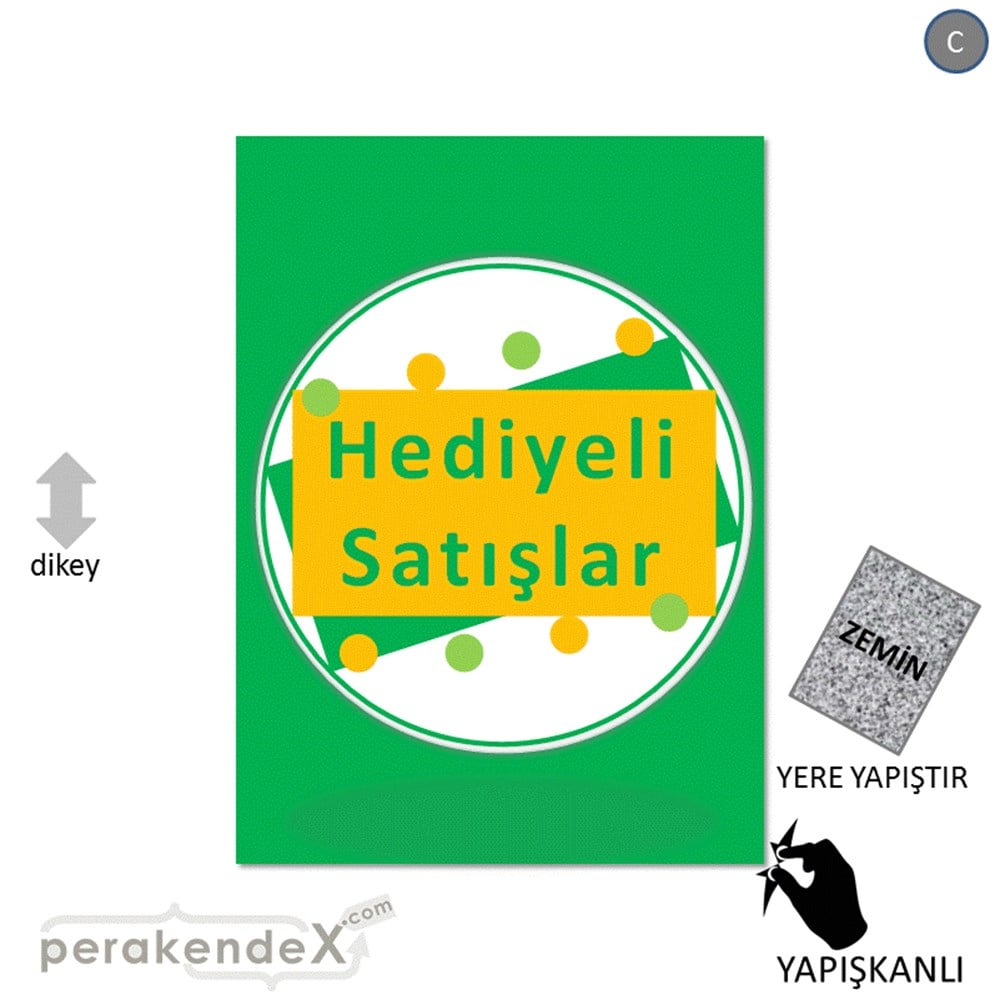 hediyeli satışlar YER ZEMİNE YAPIŞIR -dikdörtgen,tek yön baskı
