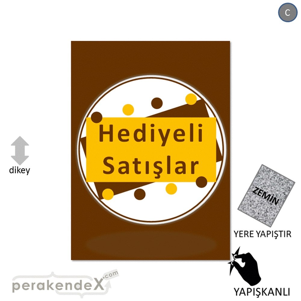 hediyeli satışlar YER ZEMİNE YAPIŞIR -dikdörtgen,tek yön baskı