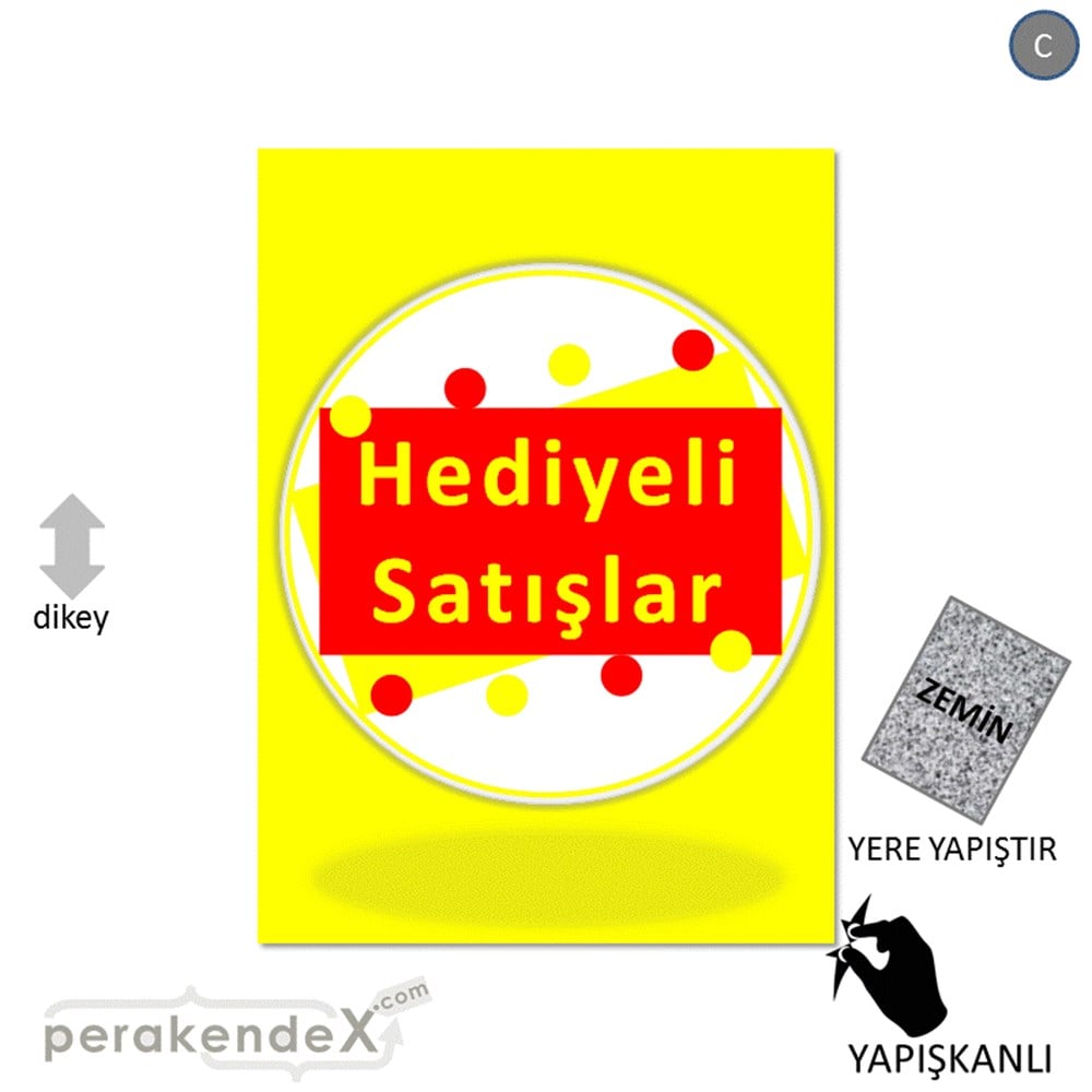 hediyeli satışlar YER ZEMİNE YAPIŞIR -dikdörtgen,tek yön baskı