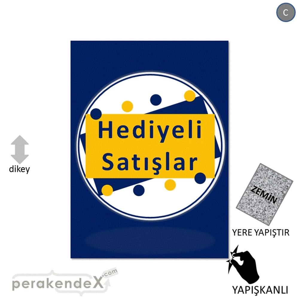 hediyeli satışlar YER ZEMİNE YAPIŞIR -dikdörtgen,tek yön baskı