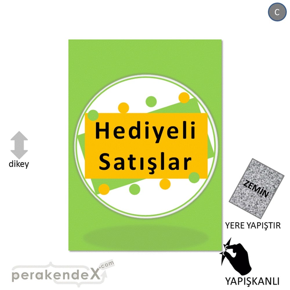 hediyeli satışlar YER ZEMİNE YAPIŞIR -dikdörtgen,tek yön baskı