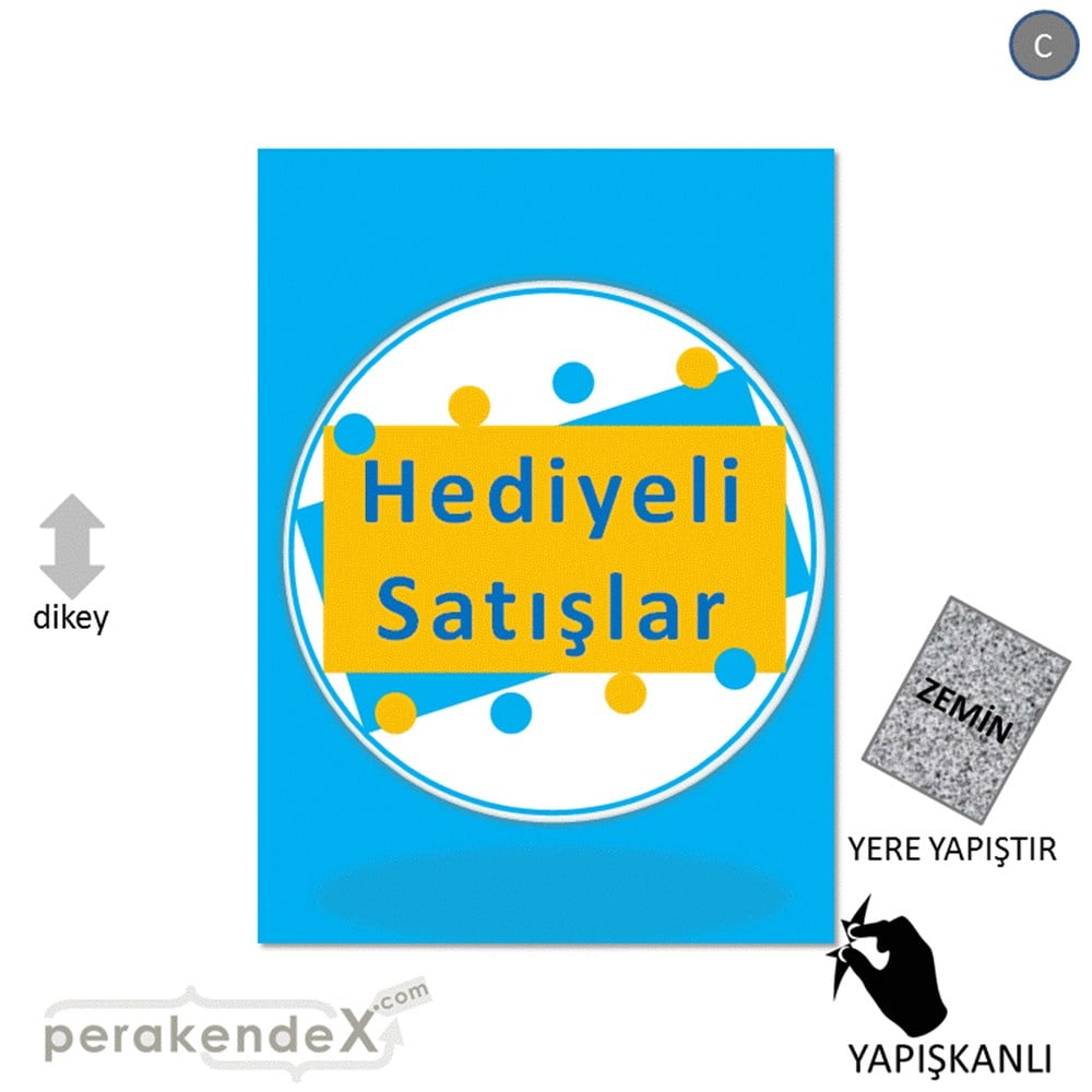 hediyeli satışlar YER ZEMİNE YAPIŞIR -dikdörtgen,tek yön baskı