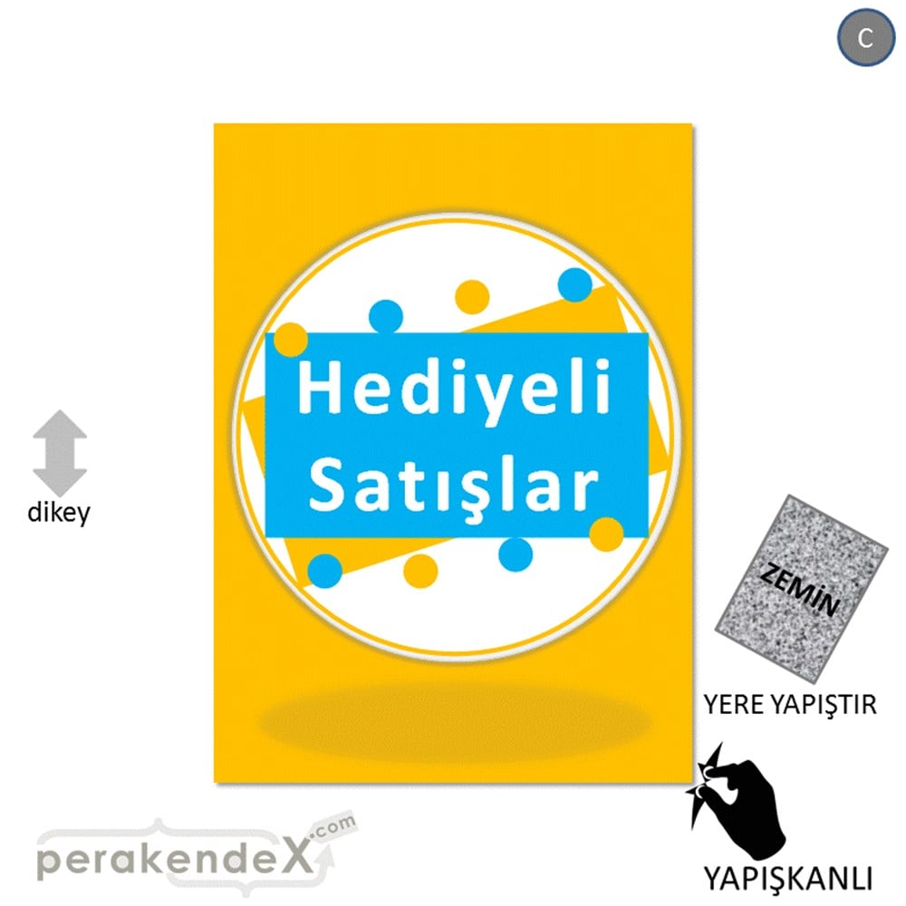 hediyeli satışlar YER ZEMİNE YAPIŞIR -dikdörtgen,tek yön baskı