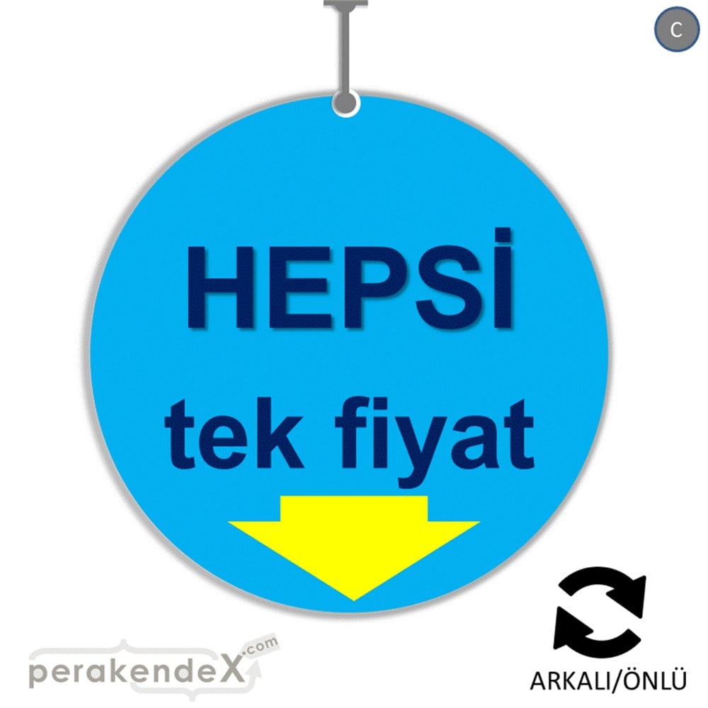 hepsi tek fiyat DÖNKARTI -oval,çift yön baskı