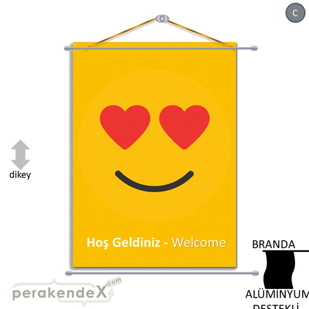 Hoş Geldiniz Welcome BRANDA POSTER,  AFİŞ -dikdörtgen,tek yön baskı
