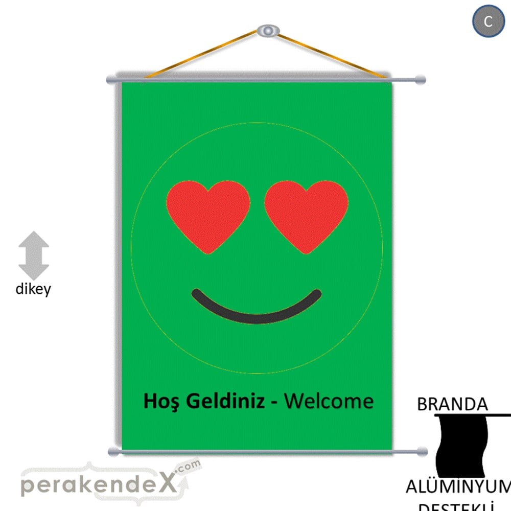 Hoş Geldiniz Welcome BRANDA POSTER,  AFİŞ -dikdörtgen,tek yön baskı