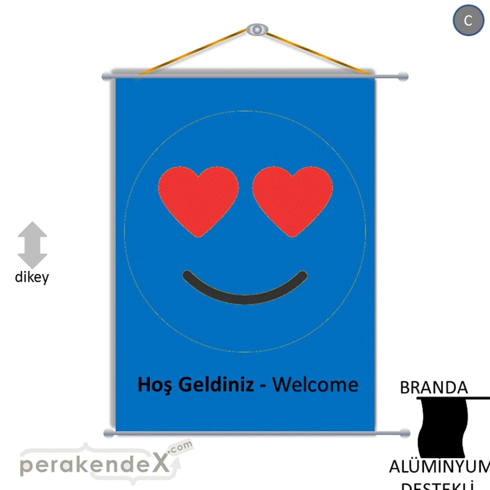 Hoş Geldiniz Welcome BRANDA POSTER,  AFİŞ -dikdörtgen,tek yön baskı
