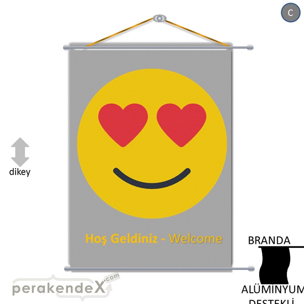 Hoş Geldiniz Welcome BRANDA POSTER,  AFİŞ -dikdörtgen,tek yön baskı
