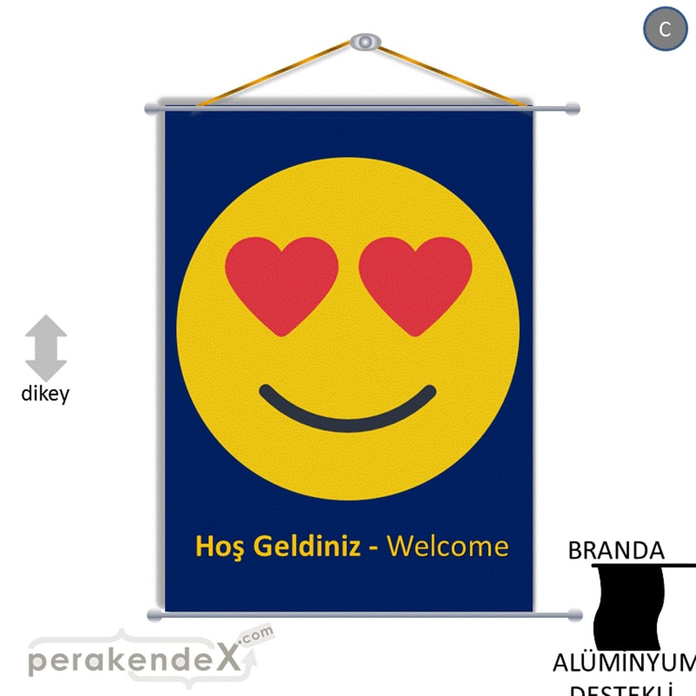 Hoş Geldiniz Welcome BRANDA POSTER,  AFİŞ -dikdörtgen,tek yön baskı