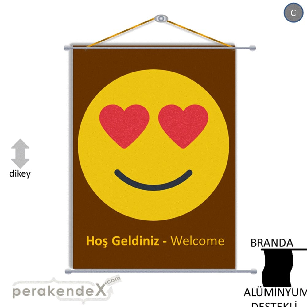 Hoş Geldiniz Welcome BRANDA POSTER,  AFİŞ -dikdörtgen,tek yön baskı