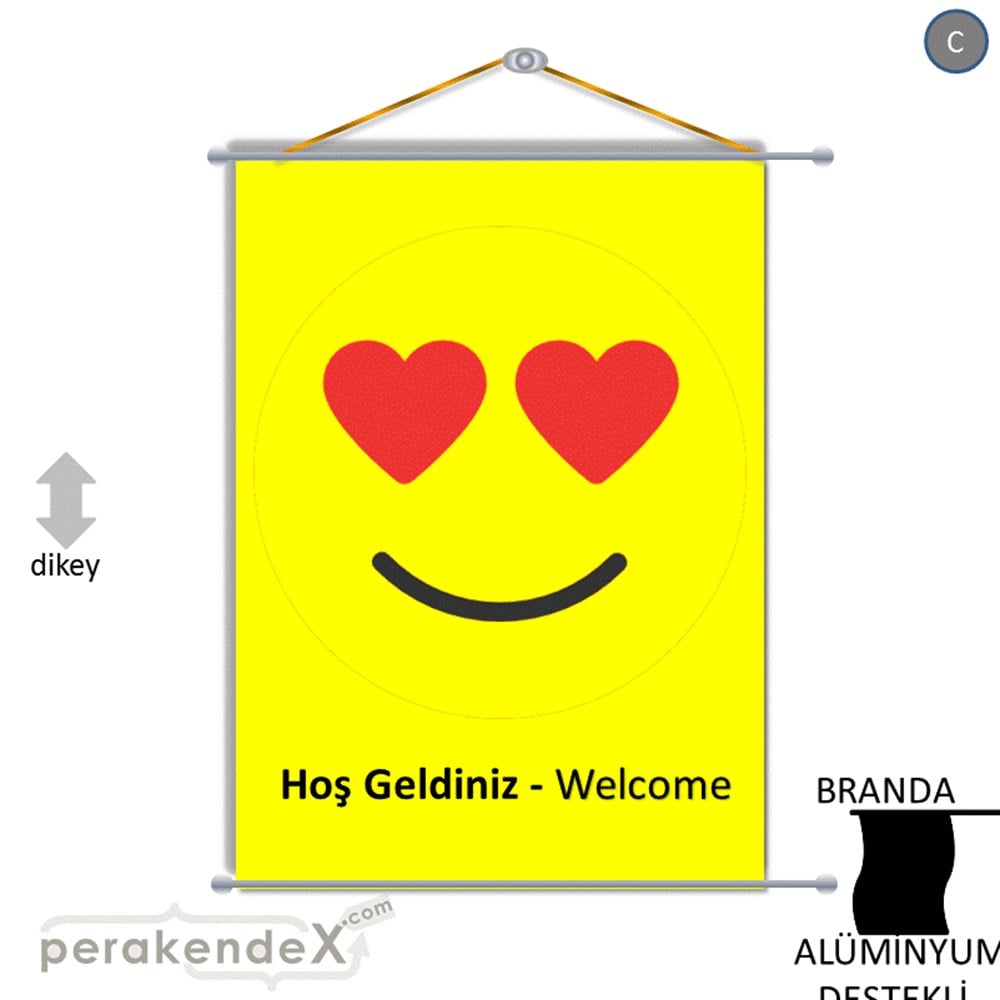 Hoş Geldiniz Welcome BRANDA POSTER,  AFİŞ -dikdörtgen,tek yön baskı