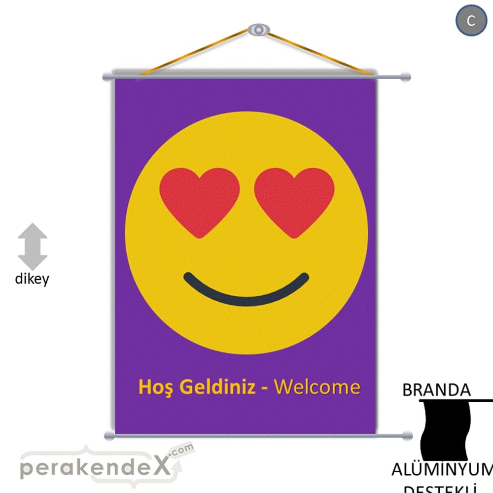 Hoş Geldiniz Welcome BRANDA POSTER,  AFİŞ -dikdörtgen,tek yön baskı