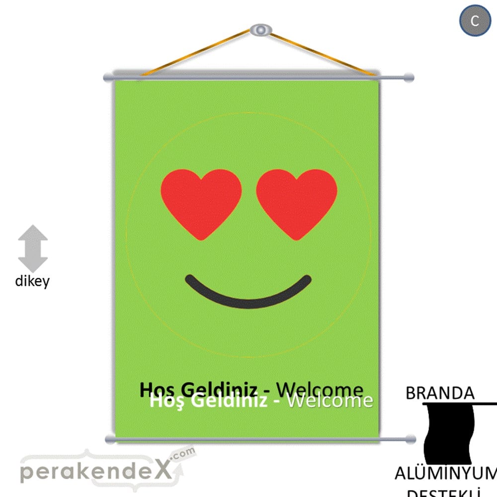Hoş Geldiniz Welcome BRANDA POSTER,  AFİŞ -dikdörtgen,tek yön baskı