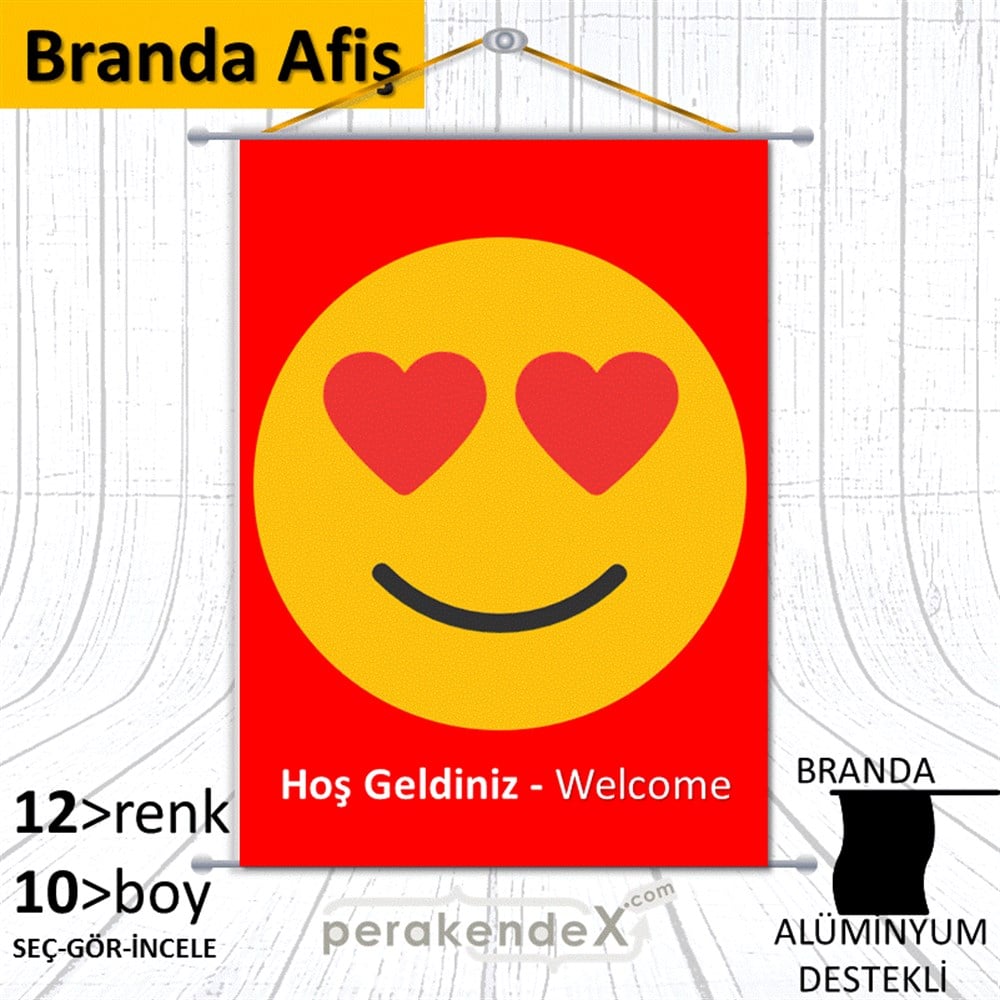 Hoş Geldiniz Welcome BRANDA POSTER,  AFİŞ -dikdörtgen,tek yön baskı