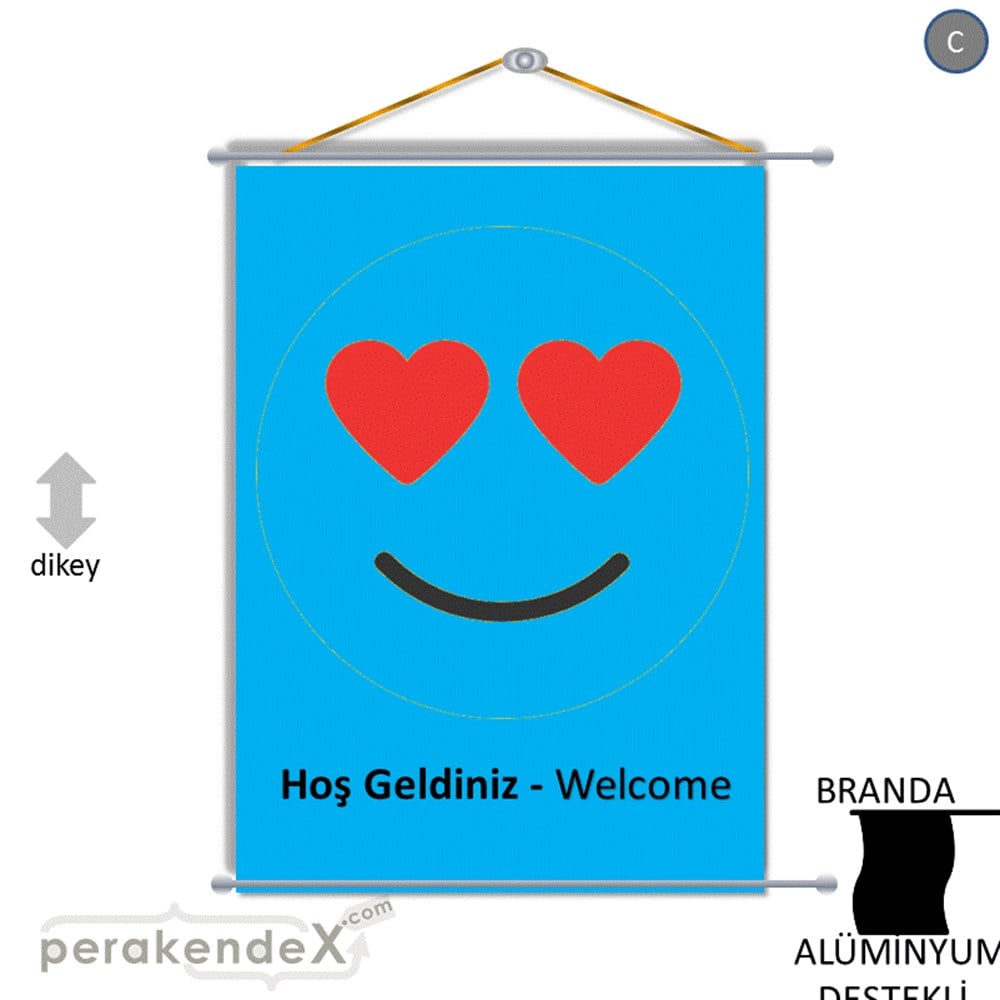 Hoş Geldiniz Welcome BRANDA POSTER,  AFİŞ -dikdörtgen,tek yön baskı