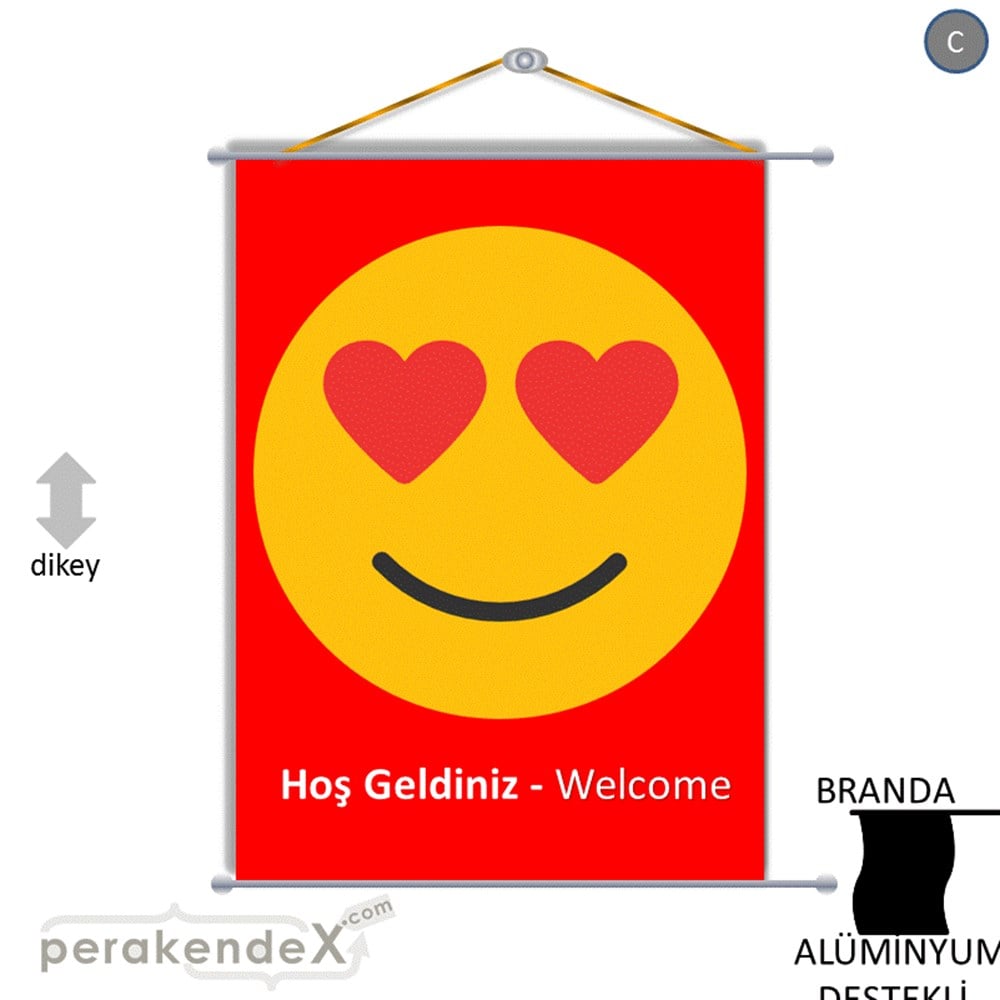 Hoş Geldiniz Welcome BRANDA POSTER,  AFİŞ -dikdörtgen,tek yön baskı