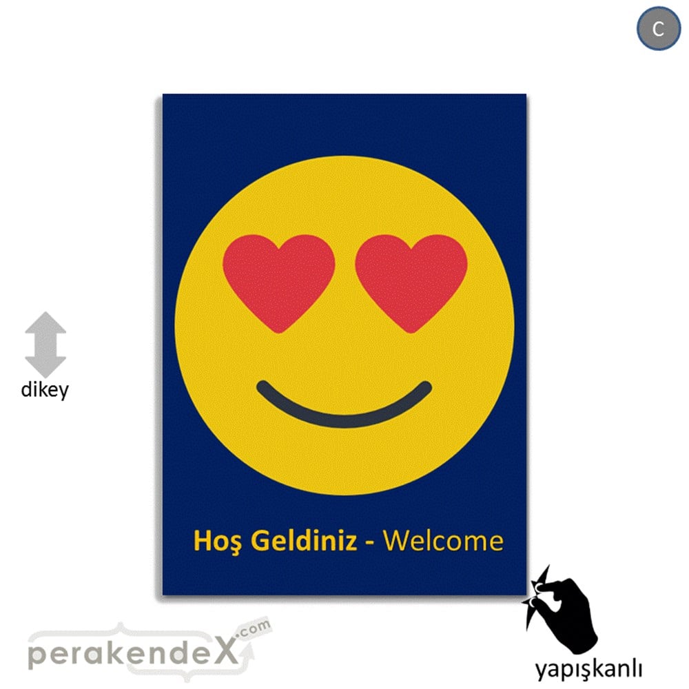 Hoş Geldiniz Welcome VİTRİN - CAM FOLYO,  VİNİL -dikdörtgen,tek yön baskı
