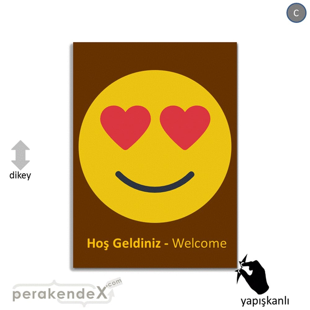 Hoş Geldiniz Welcome VİTRİN - CAM FOLYO,  VİNİL -dikdörtgen,tek yön baskı