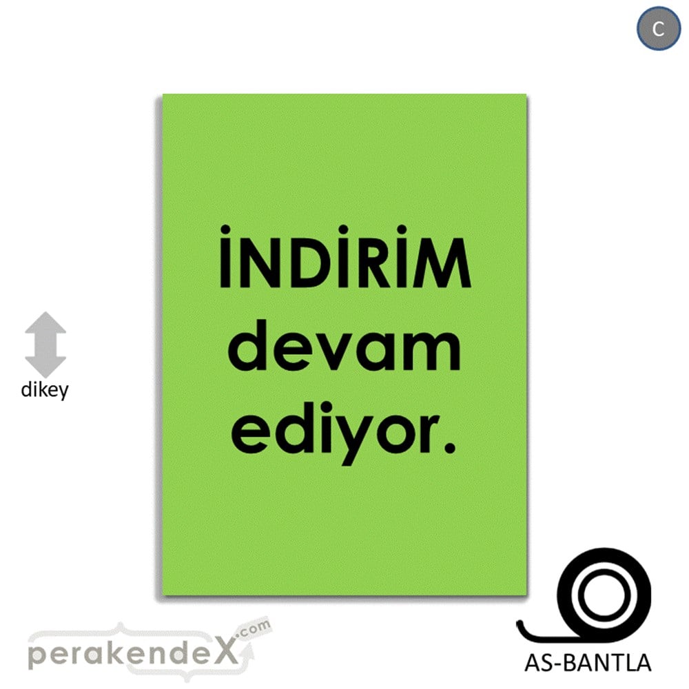 indirim devam ediyor KAĞIT POSTER,  AFİŞ -dikdörtgen,tek yön baskı