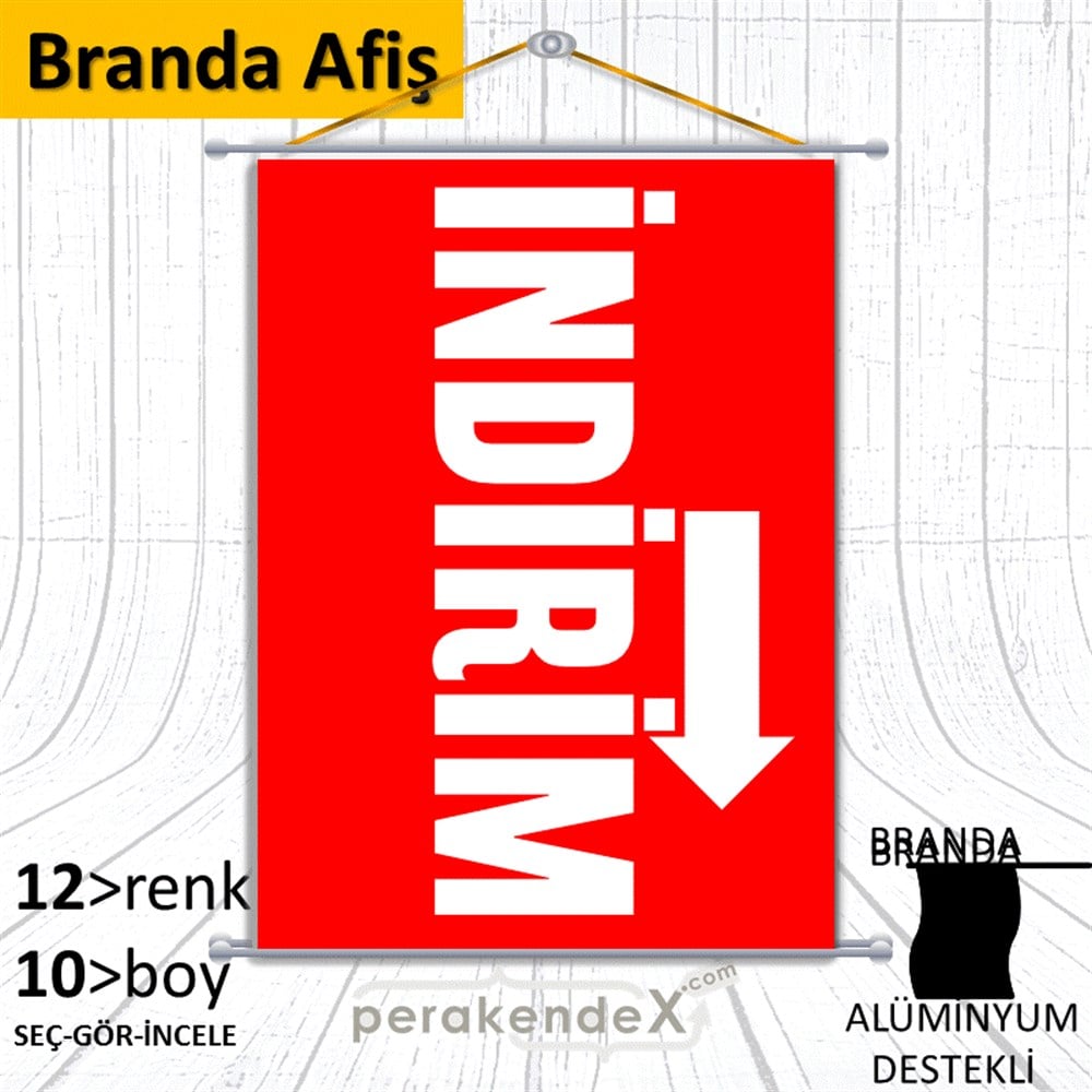 İndirim Dikey Vertical BRANDA POSTER,  AFİŞ -dikdörtgen,tek yön baskı