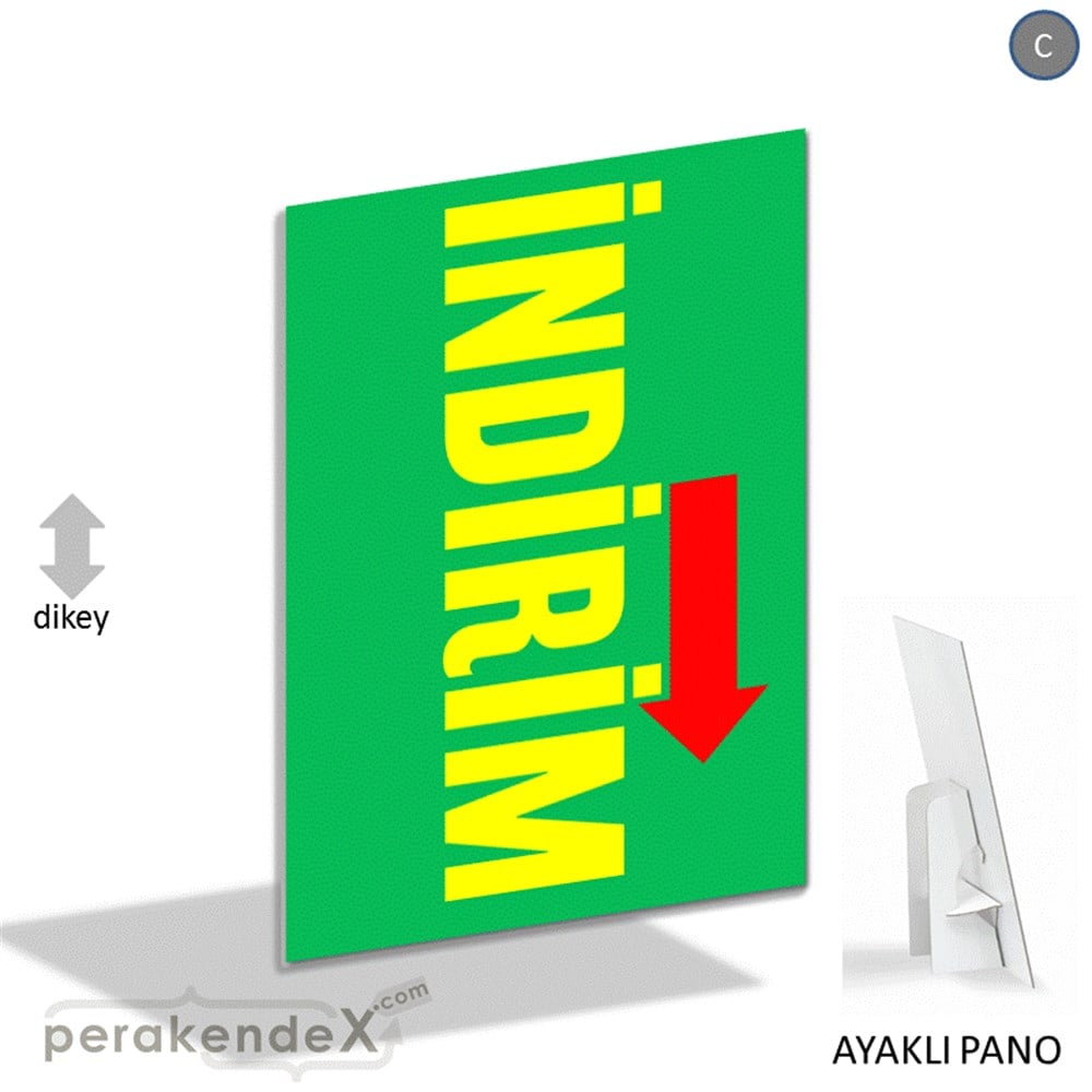 İndirim Dikey Vertical KARTON AYAKLI POSTER,  PANO -dikdörtgen,tek yön baskı