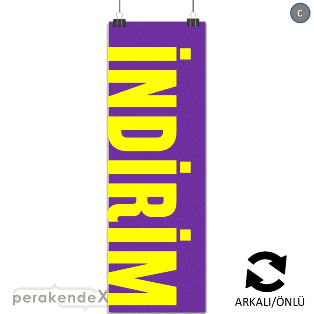 İndirim Dikey Vertical SERT PLASTİK POSTER,  AFİŞ (BANNER) -dikdörtgen,çift yön baskı