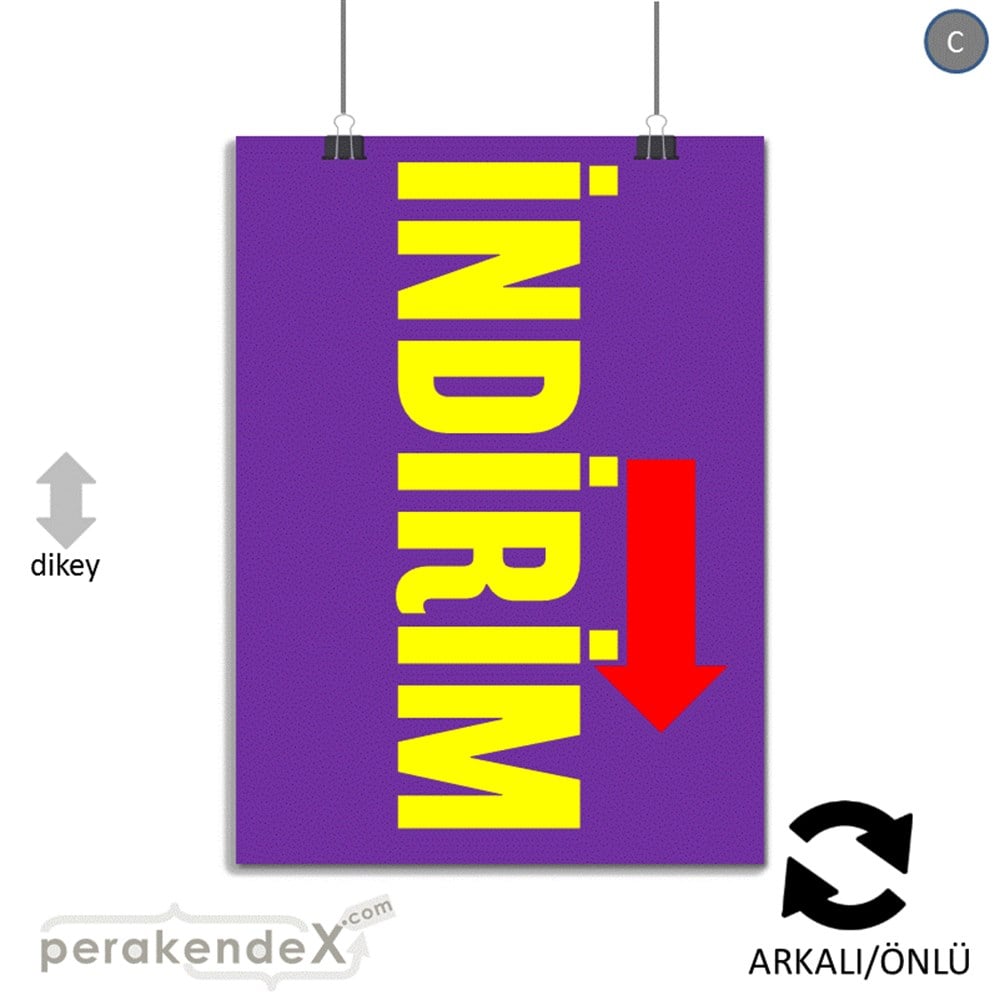 İndirim Dikey Vertical SERT PLASTİK POSTER,  AFİŞ -dikdörtgen,çift yön baskı