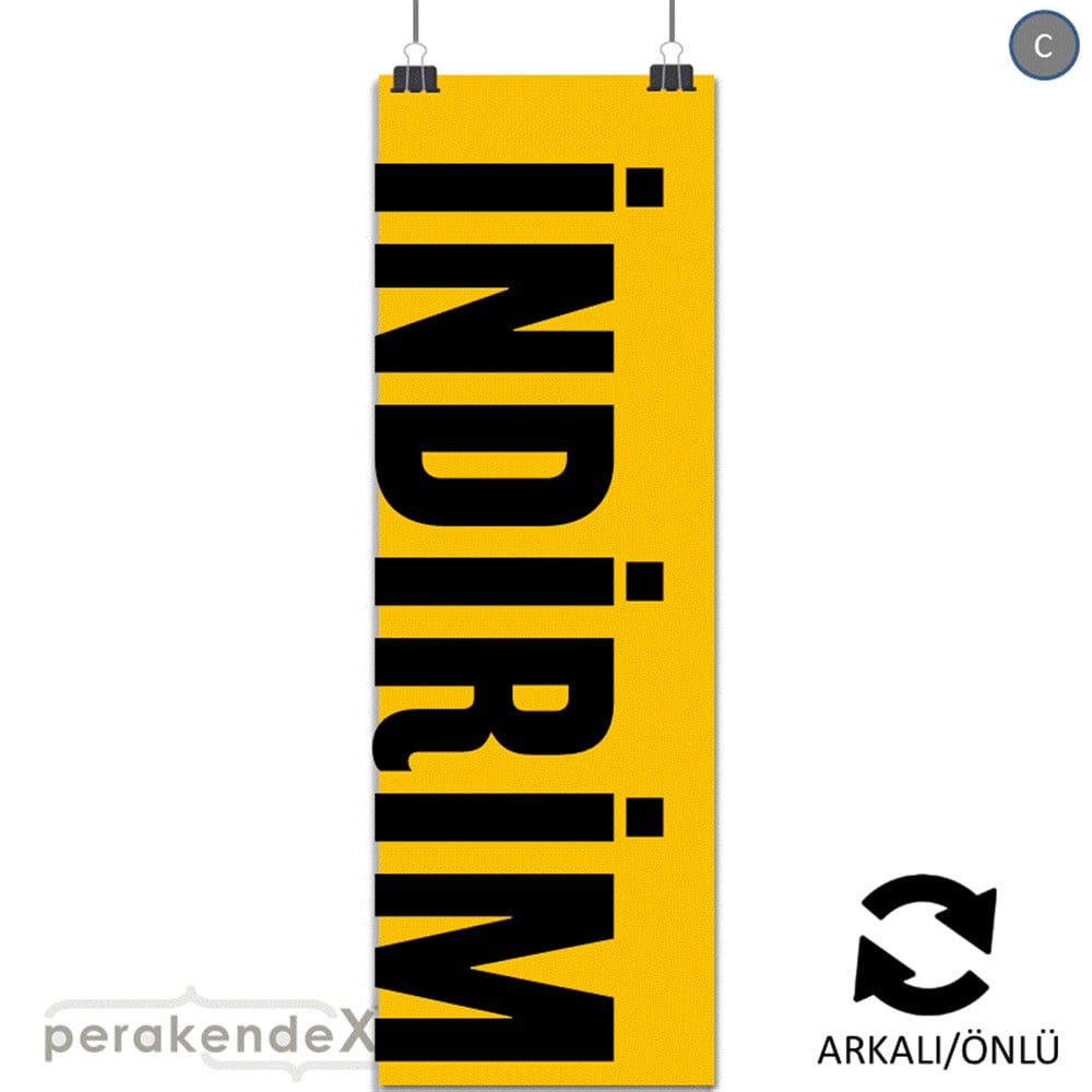 İndirim Dikey Vertical SERT PLASTİK POSTER,  AFİŞ (BANNER) -dikdörtgen,çift yön baskı