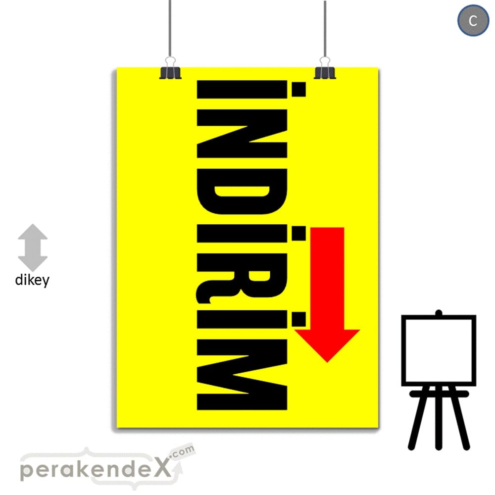 İndirim Dikey Vertical SERT PLASTİK POSTER,  AFİŞ -dikdörtgen,tek yön baskı