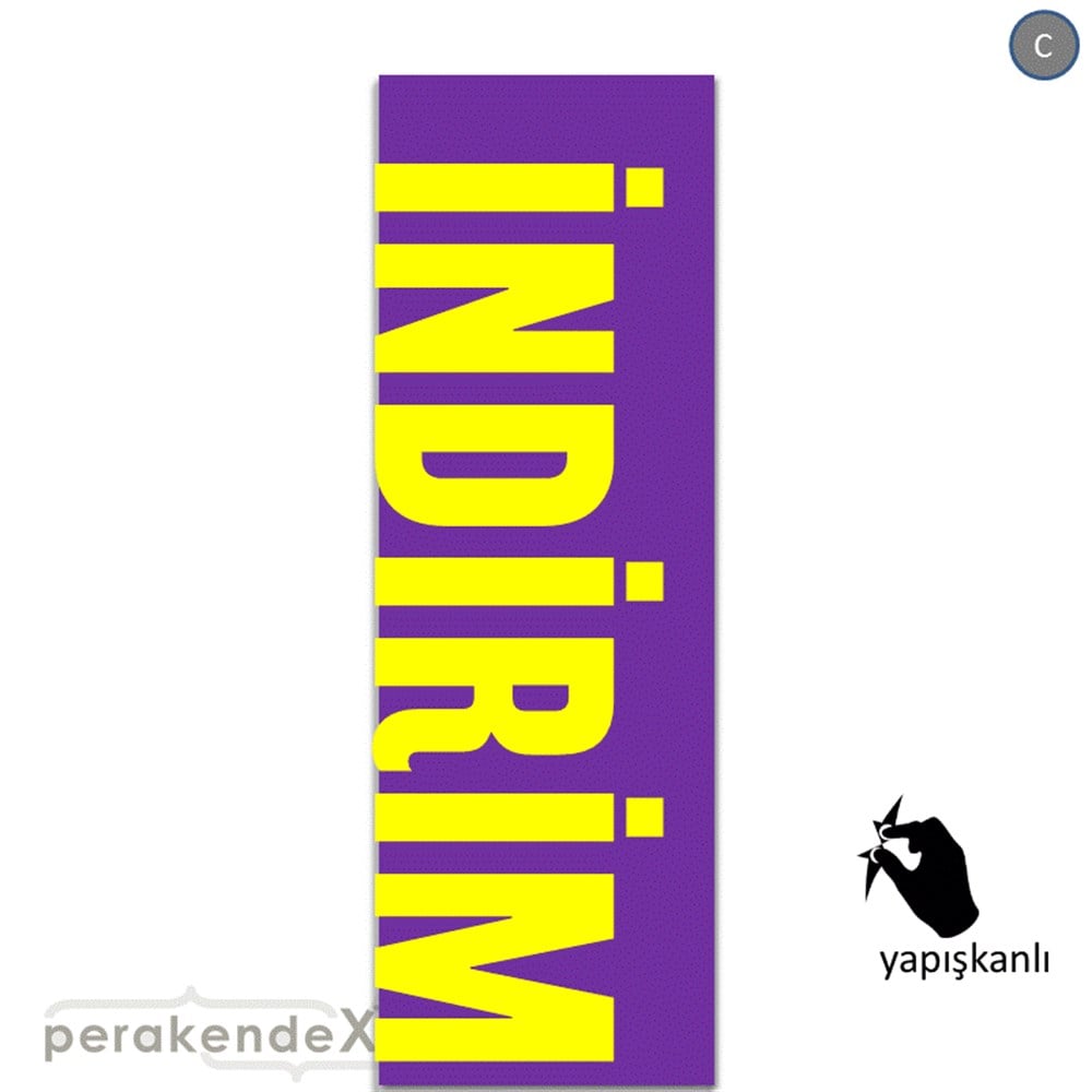 İndirim Dikey Vertical VİTRİN, CAM FOLYO,  VİNİL (BANNER) -dikdörtgen,tek yön baskı