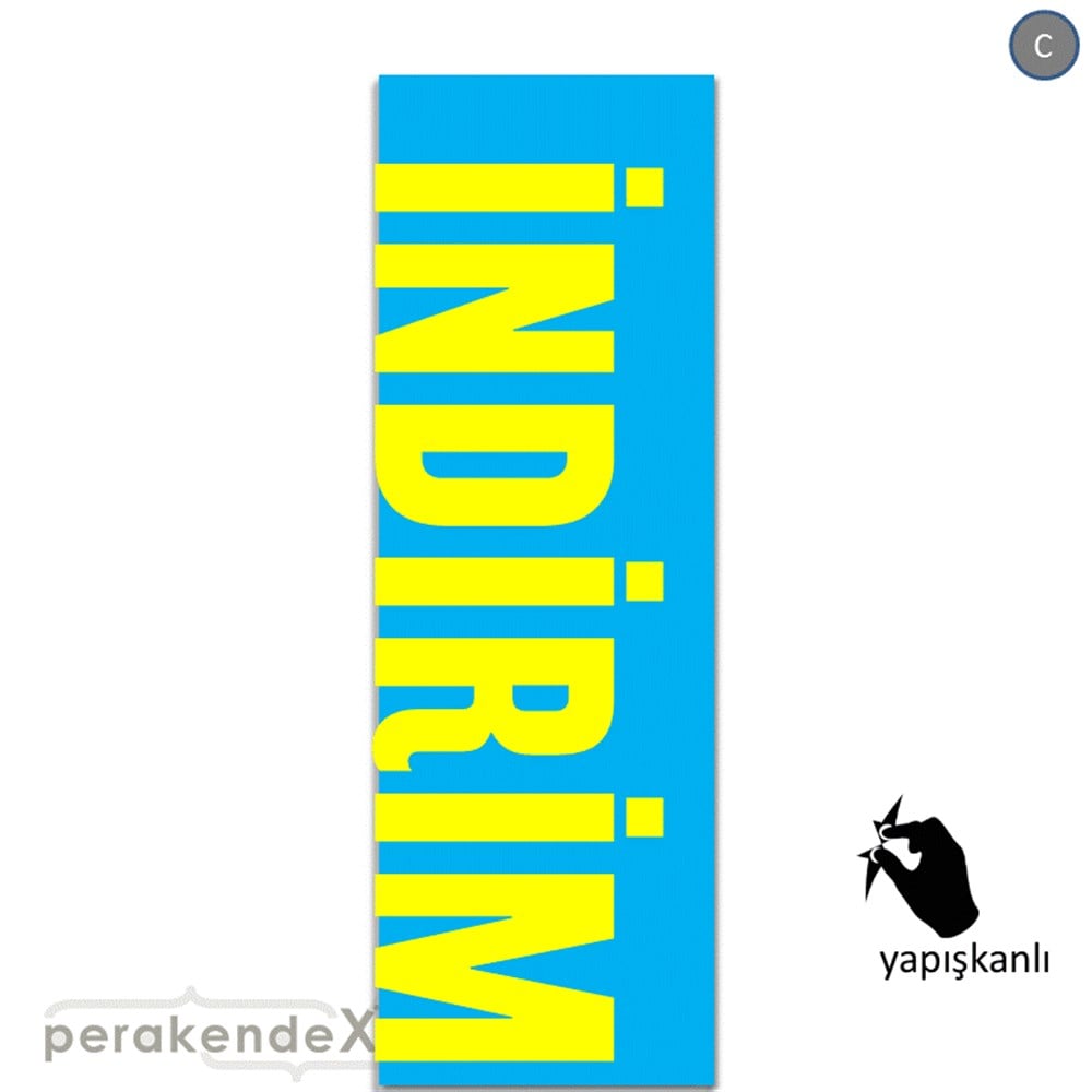 İndirim Dikey Vertical VİTRİN, CAM FOLYO,  VİNİL (BANNER) -dikdörtgen,tek yön baskı