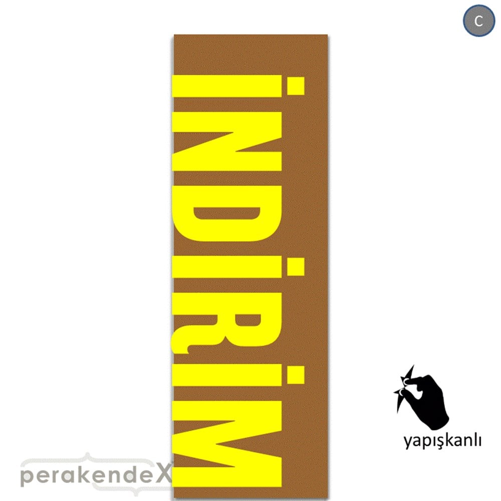 İndirim Dikey Vertical VİTRİN, CAM FOLYO,  VİNİL (BANNER) -dikdörtgen,tek yön baskı