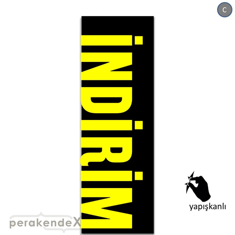 İndirim Dikey Vertical VİTRİN, CAM FOLYO,  VİNİL (BANNER) -dikdörtgen,tek yön baskı