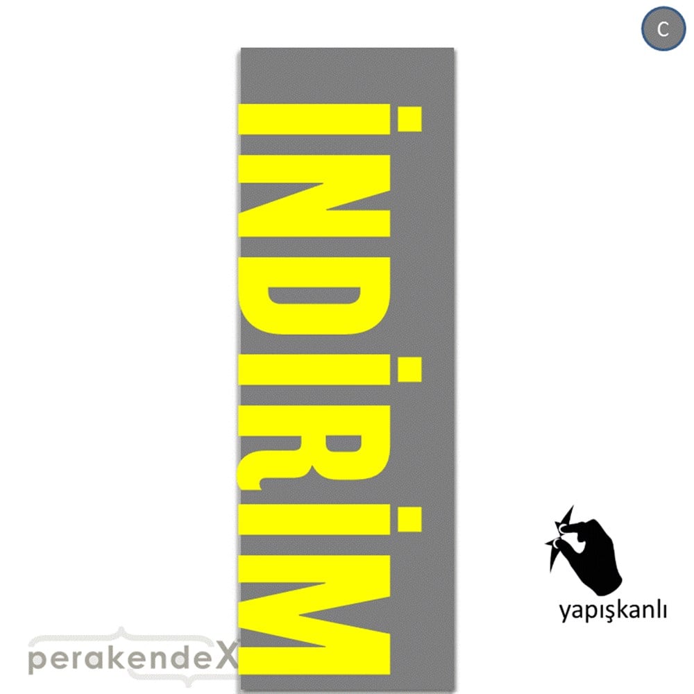 İndirim Dikey Vertical VİTRİN, CAM FOLYO,  VİNİL (BANNER) -dikdörtgen,tek yön baskı