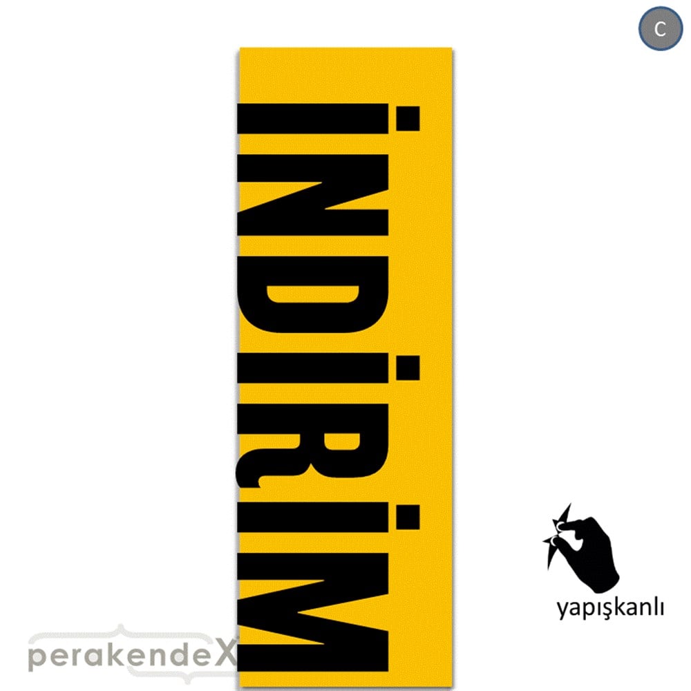 İndirim Dikey Vertical VİTRİN, CAM FOLYO,  VİNİL (BANNER) -dikdörtgen,tek yön baskı