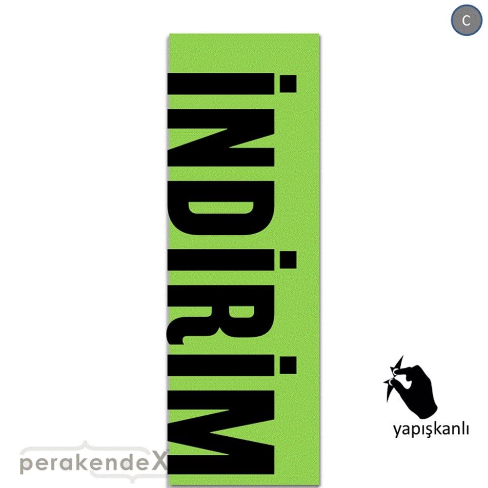 İndirim Dikey Vertical VİTRİN, CAM FOLYO,  VİNİL (BANNER) -dikdörtgen,tek yön baskı