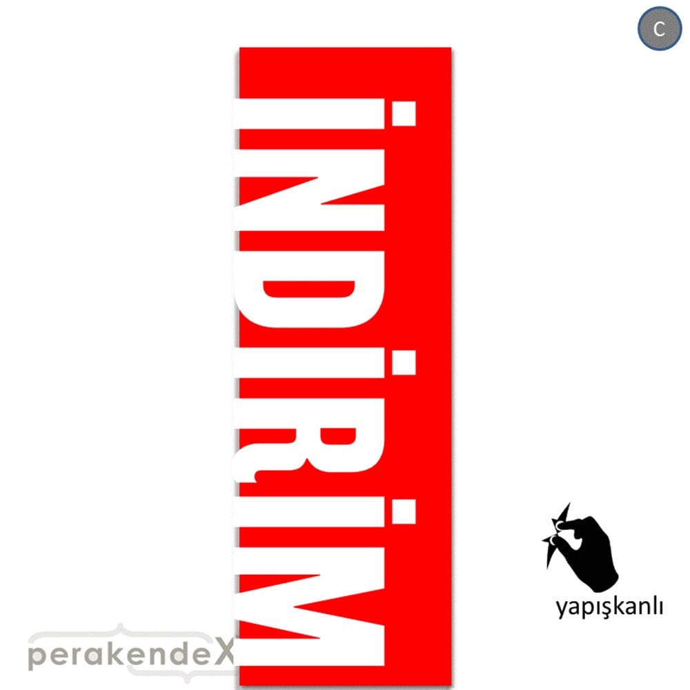 İndirim Dikey Vertical VİTRİN, CAM FOLYO,  VİNİL (BANNER) -dikdörtgen,tek yön baskı