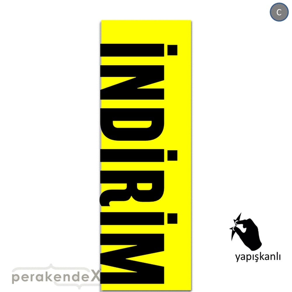 İndirim Dikey Vertical VİTRİN, CAM FOLYO,  VİNİL (BANNER) -dikdörtgen,tek yön baskı