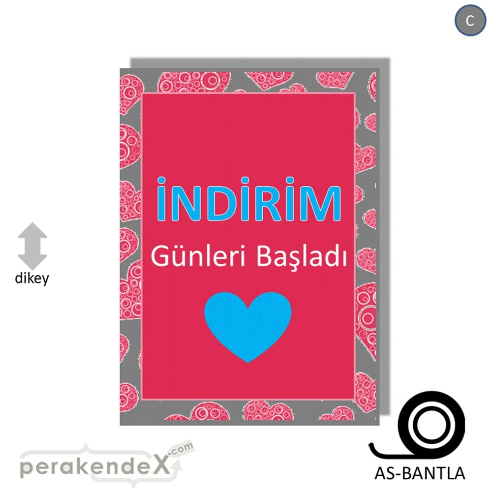 indirim günleri başladı POSTERİ -dikdörtgen,tek yön baskı