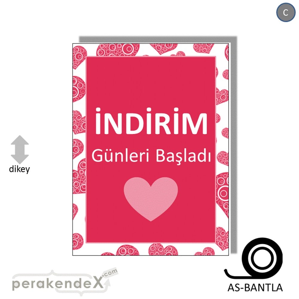 indirim günleri başladı POSTERİ -dikdörtgen,tek yön baskı