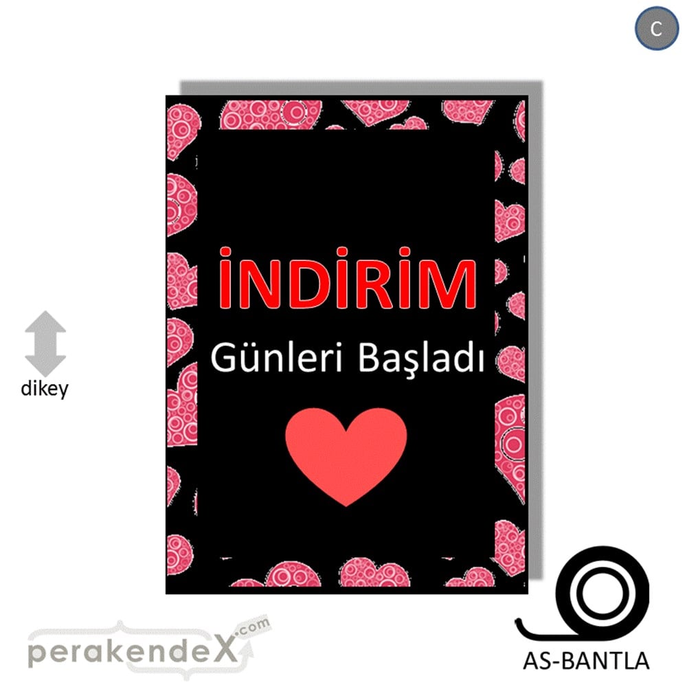 indirim günleri başladı POSTERİ -dikdörtgen,tek yön baskı