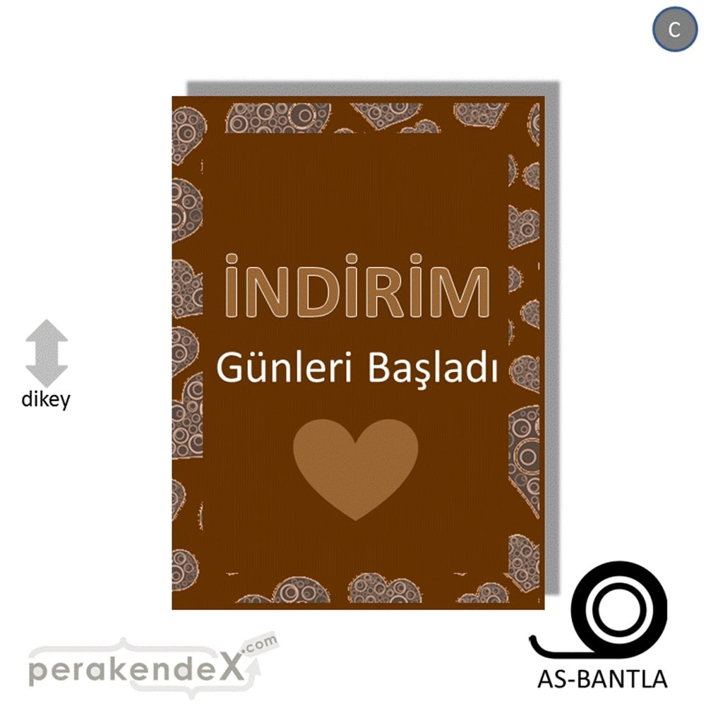 indirim günleri başladı POSTERİ -dikdörtgen,tek yön baskı