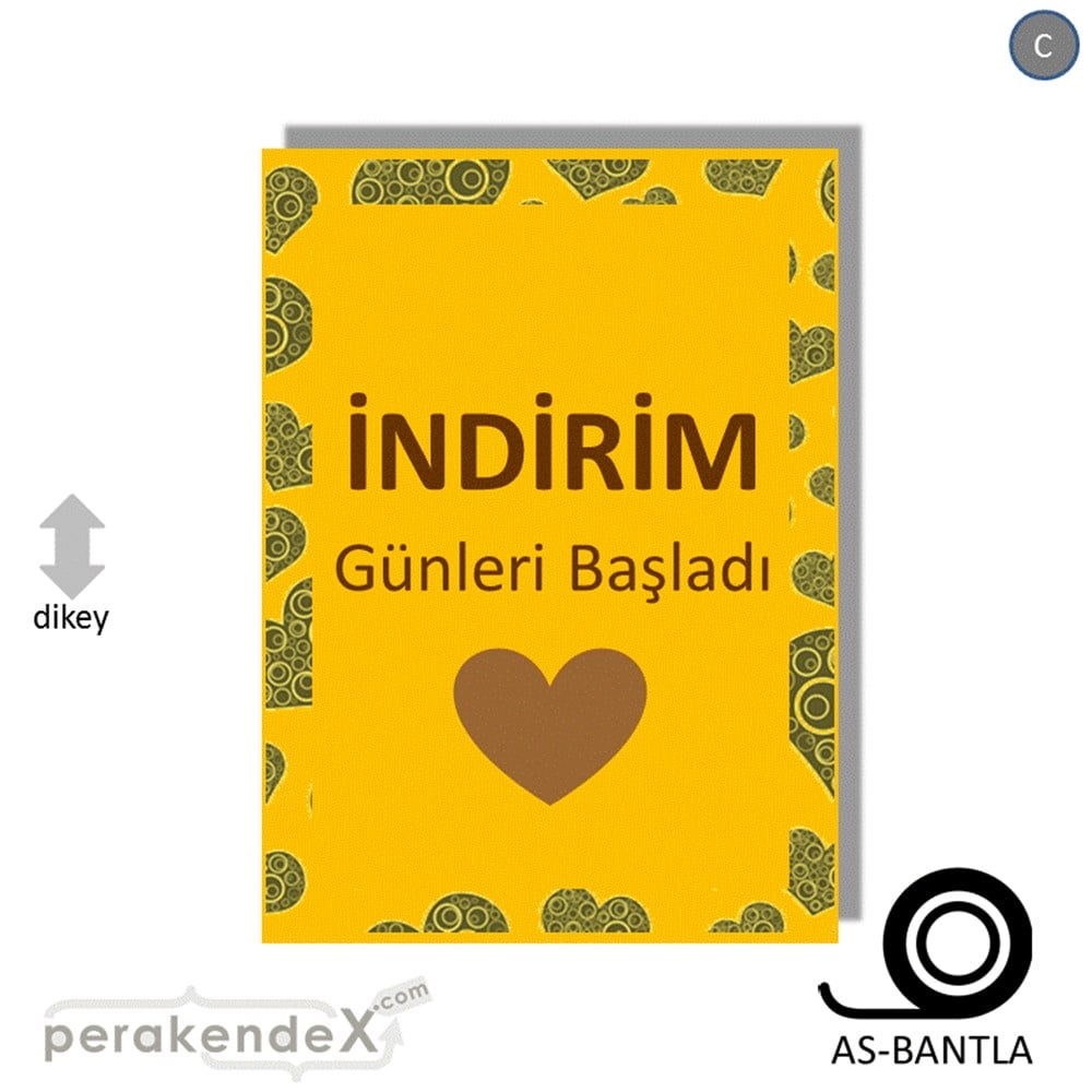 indirim günleri başladı POSTERİ -dikdörtgen,tek yön baskı