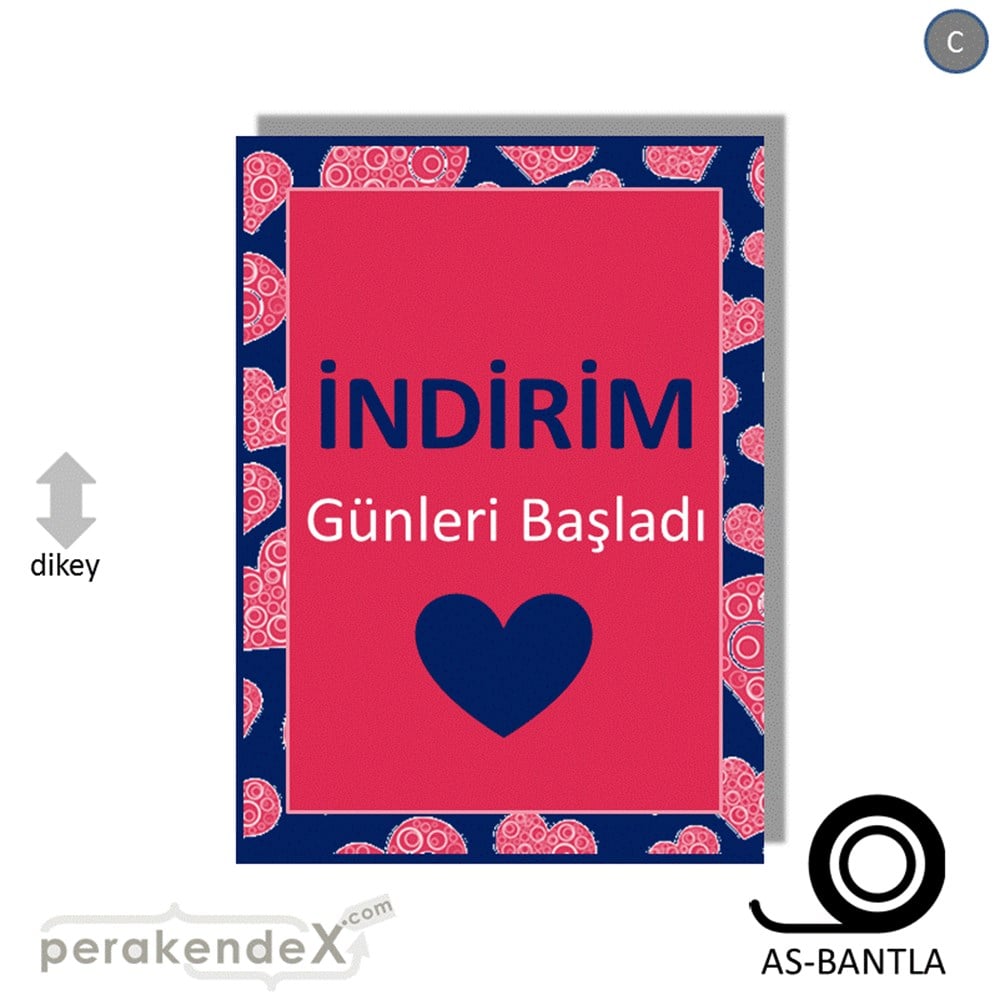 indirim günleri başladı POSTERİ -dikdörtgen,tek yön baskı